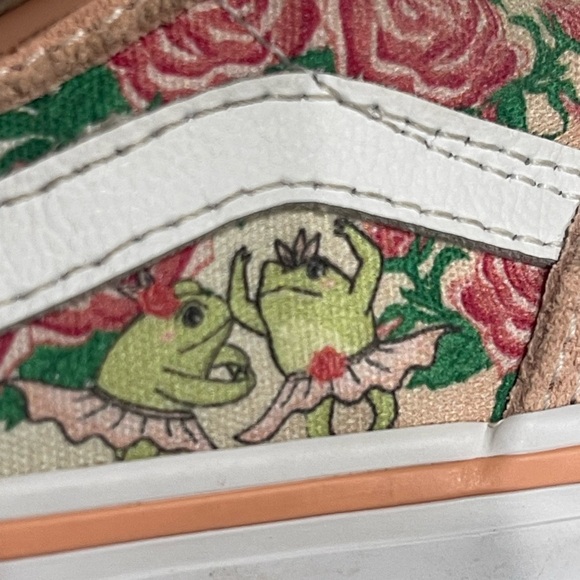 Vans Baby/Toddler Frog Frolic Old Skool V Sneakers Peach SZ 6 - Picture 2 of 8